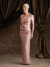 

Glamorous Wedding Party Dresses A Line Strapless Lace Maxi Mother of the Bride Dresses with Jacket