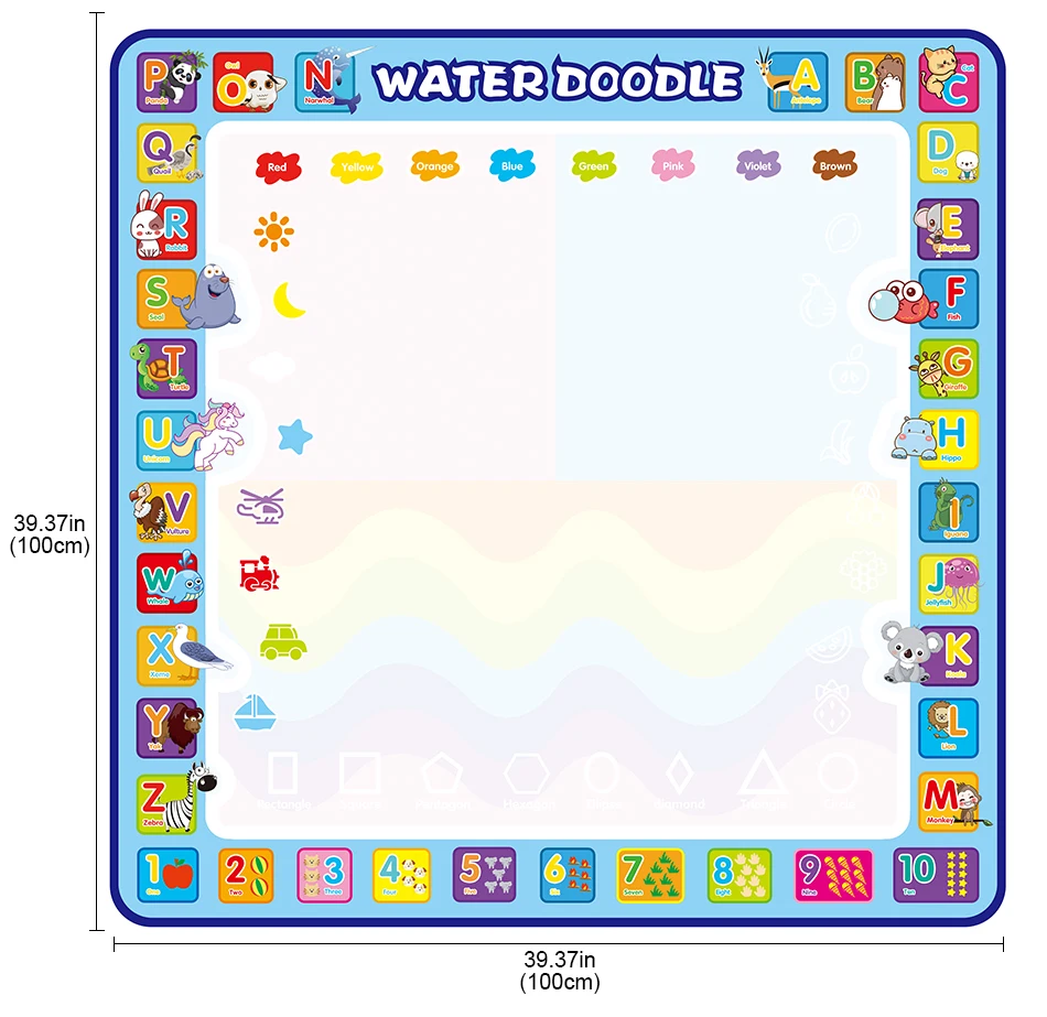 Большой размер 120*90 см Коврик для рисования водой коврик с волшебной ручкой доска для рисования детский ковер для рисования Обучающие Развивающие игрушки для детей
