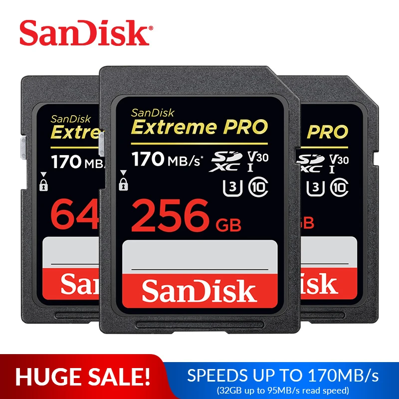 kaart gelijktijdig kussen Sandisk Geheugenkaart Extreme Pro 32Gb 95 Mb/s Sdhc Sd kaart 64Gb 128Gb  256Gb 170 Mb/s sdxc C10 U3 V30 UHS I 4K Flash Card Voor Camera|sdxc sd card| sd cardsandisk memory card -