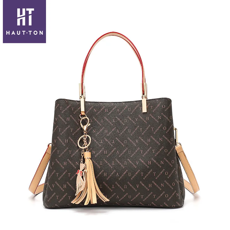 

Hautton/Haut Ton Europe And America Fashion Large Capacity Bag Women's Printed Letter Shoulder Bag Oblique Handbag