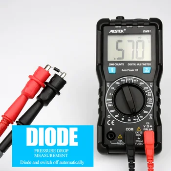 

Mini Digital Multimeter 2000 Counts Test Tool Multi Meter Automatic Shutdown AC Direct Current DM91 CLH@8