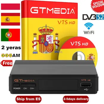 

Hot DVB-S2 Freesat V7 hd With USB WIFI FTA TV Receiver gtmedia v7s hd power by freesat Support Europe cline Network Sharing