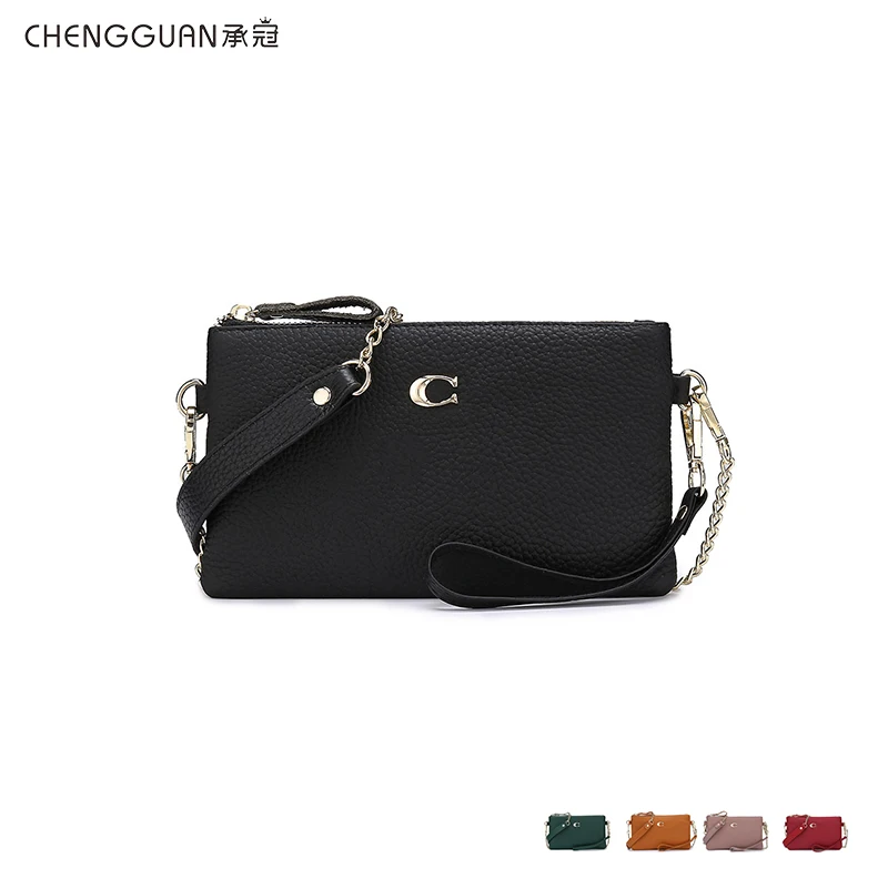 

Fashion quality chengguan SL-838 genuine leather wallet Coin Purses Zipper Clutch bag long Wallets Card bag unisex Shoulder bag