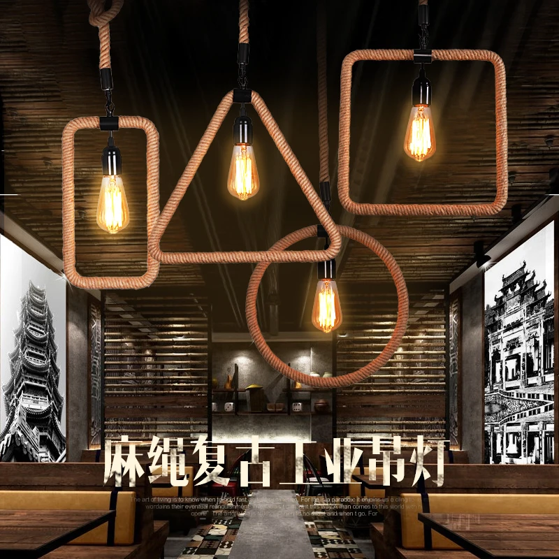 

modern creative design resin monkey loft vintage hemp rope pendant light for home lighting bar cafe retro hanging pendant lamp