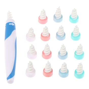 

16 Tips Smart Ear Cleaner Earpick Swab With 1pc Earwax Remover Handle Easy Earwax Removal Soft Spiral Cleaner
