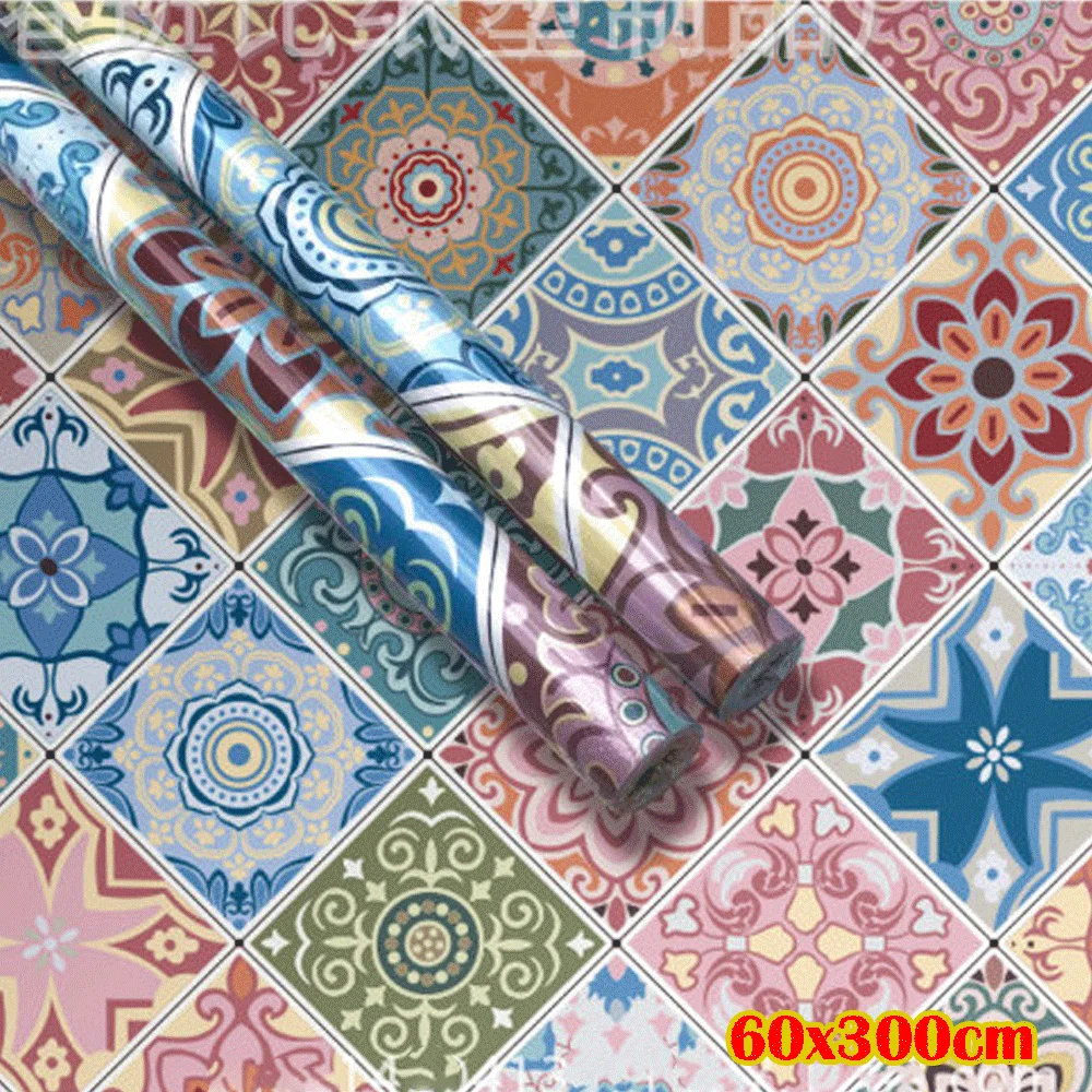 Bohemia 60*300 см маслостойкие самоклеющиеся обои для кухни, спальни, наклейки на стену, самоклеящиеся настенные наклейки для дома - Цвет: Bohemia