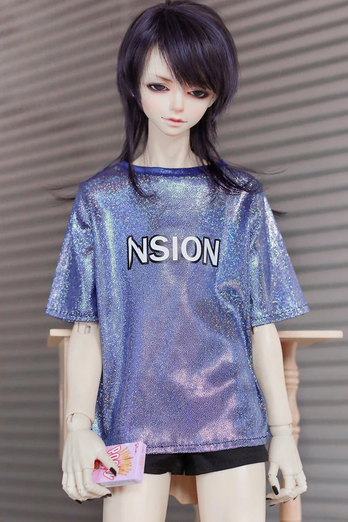 1PCS Bjd doll clothes for 1/3 uncle Laser Mirage T-shirt Half Sleeve 4 colors Fashion bjd dolls accessories