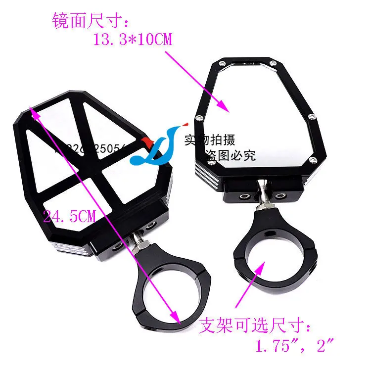 Motocross End Side Mirror CNC Aluminium Alloy Rear View Mirror Motorcycle ATV Off Road Handle Bar Rear View Mirror Chrome Glass