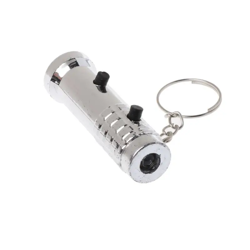 

2 In 1 Mini LED Keychain White LED Torch Light and UV Purple Flashlight Keyring R9JE