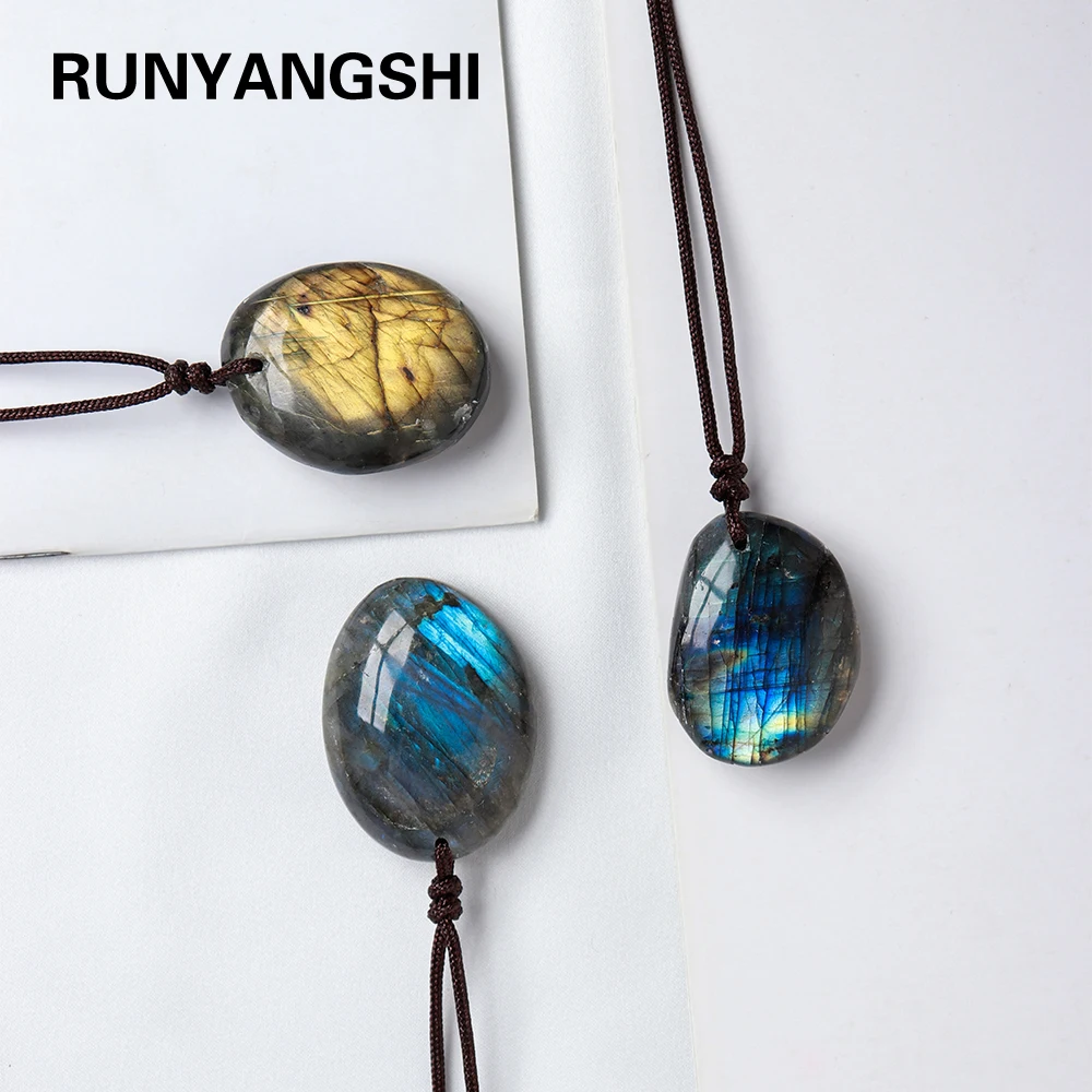 Labradorite Naturale Collane Con Ciondolo Uomo Energia Quarzo Collane Pietre Ornamento Pietra Di Luna Invia Casuale