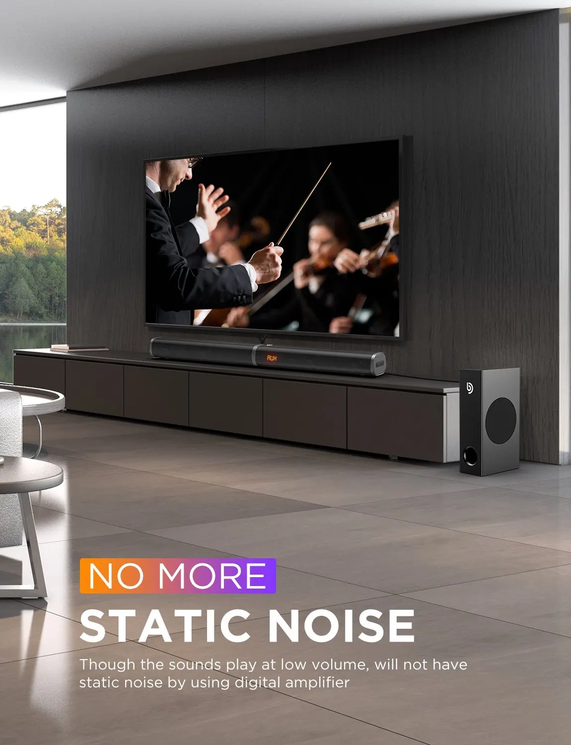 BOMAKER 190W 2 1 TV Soundbar Home 
