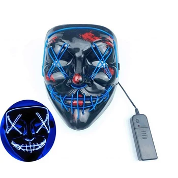 

1pcs Neon Mask LED Light Up Party Masks The Purge Election Year Great Funny Masks Festival Cosplay Costume Supplies Glow In Dark