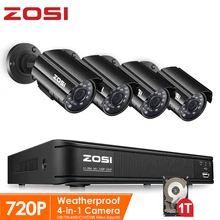 ZOSI 720P 8CH 4-в-1 CVBS AHD TVI CVI камера CCTV Системы Открытый ночного видения Видео Камера безопасности Системы наблюдения DVR Kit