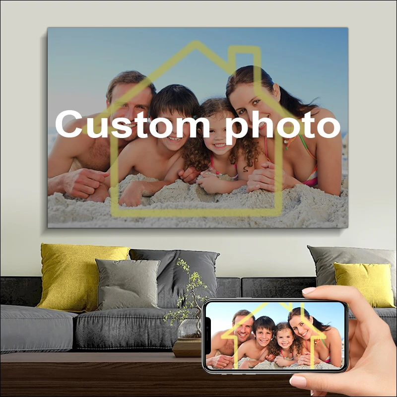 Customized Photos with Frames Individualization Figure Photo Printing Canvas Portrait Family Children Pets Poster DIY Frame
