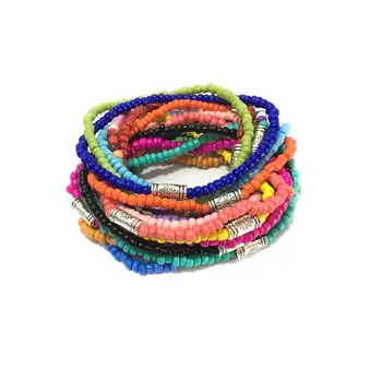 

OMY simple bobo charm bracelets for women 2020 fashion travel beach adjustable 3mm seed beads women bracelets multi bracelets