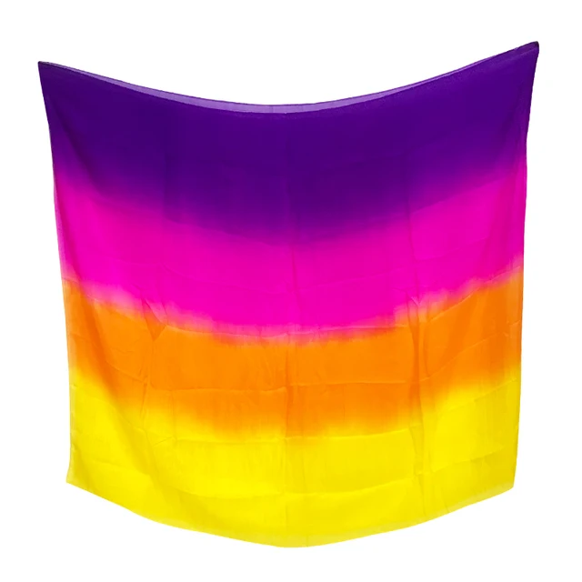Women 100% Silk Veils Belly Dance Stage Performance 200cm 250cm 270cm Kids Adults Rainbow Light Silk Veils Customized 17 Color Colorful 6