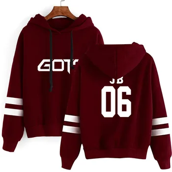 

Korean Fashion Kpop GOT7 Hoodie Sweatshirt 2019 Korea Exclusive Hot Hoodies Women Hip Hop Winter Warm Cap Sweatshirt Pullovers