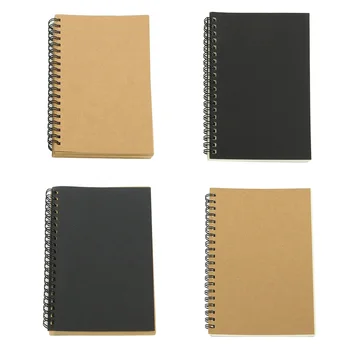 

Retro Kraft Coil Sketch Sketchbooks Blank Notebook Creative Notebook School Stationery (Kraft paper and white)