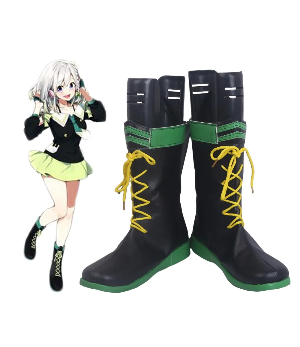 

YouTuber Virtual Singer YuNi Cosplay Boots Black Shoes Custom Made Any Size