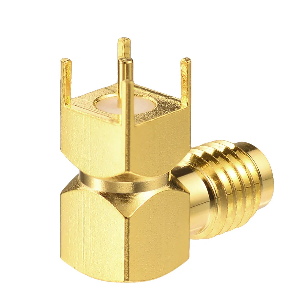 Superbat SSMA Female Right Angle through Hole PCB Mount RF Coaxial Connector Electronic Component for RF Applications