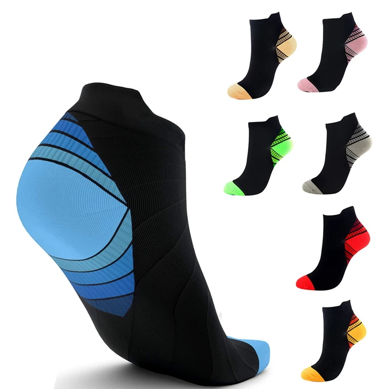 

7 Color Men Women Short Compression Socks Solid Color Outdoor Cycling Running Socks Polyester Nylon Hosiery Footwear Accessories