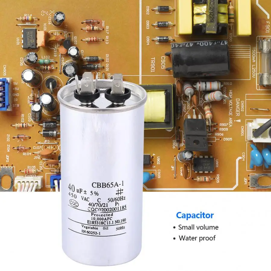 CBB65 компрессорный конденсатор 40 мкФ 450V из алюминиевой фольги воздушный пусковой