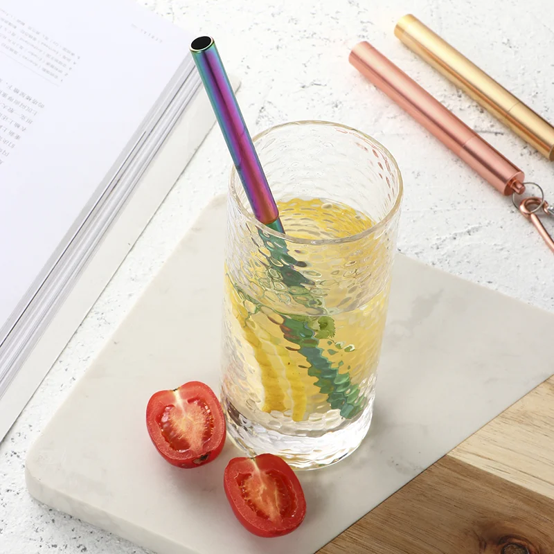 Portable Stainless Steel Straw Telescopic Drinking Medal Straw Travel