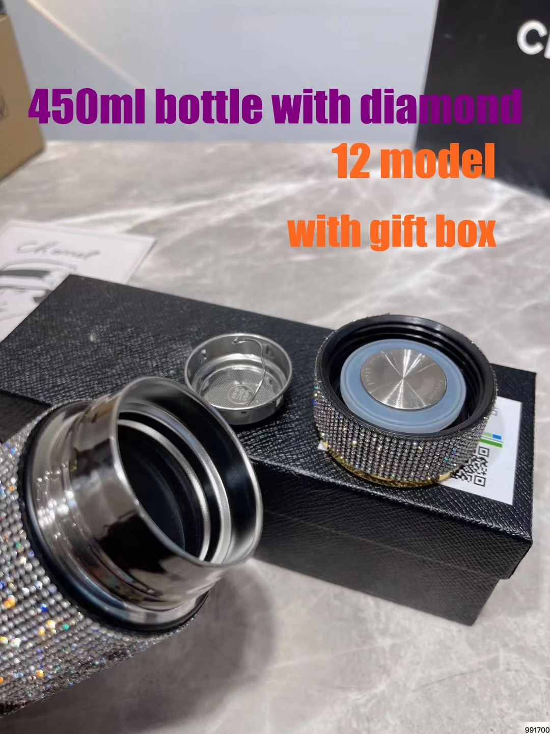 

450ML bottle with diamond 12 models with gfit box pack