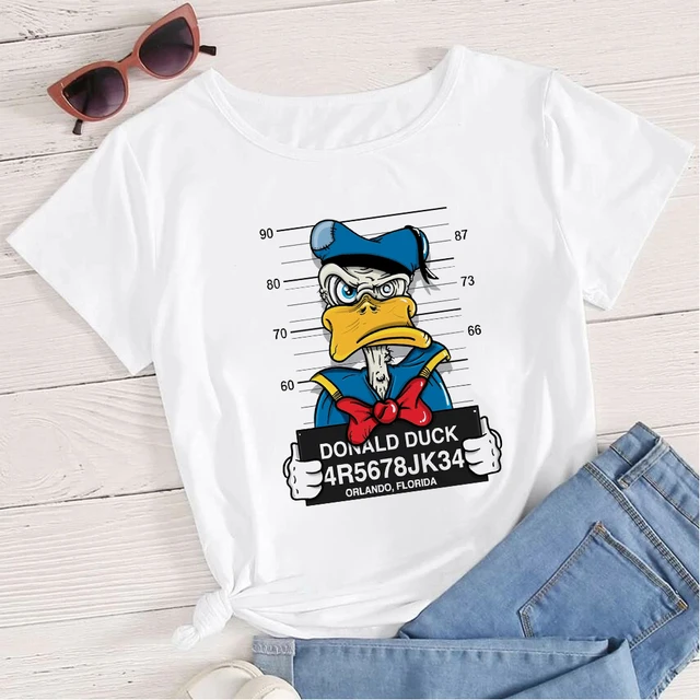 Women's Clothing Summer 2022 Mickey Minnie Mouse Disney Short Sleeve T-shirts for Girls Funny Fashion Streetwear Woman Shirt 12-20AC3006-T-White