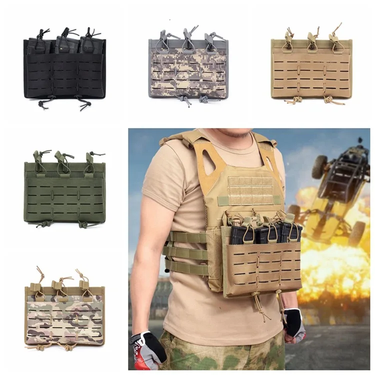 

Multi-Function Quick Pull Triple Cartridge Clip Pouch Universal Tactical Vest Accessories Pannier Bag
