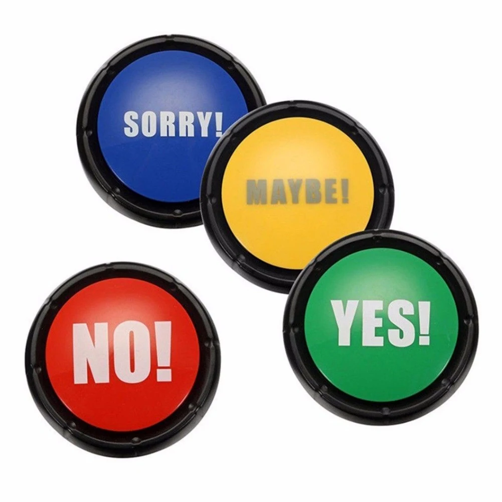 Respond to phone Bullshit Buttons Maybe No Sorry Yes Sound Button Toys Home Office Party Funny Gag Toy For Kids Adult Toy Gifts