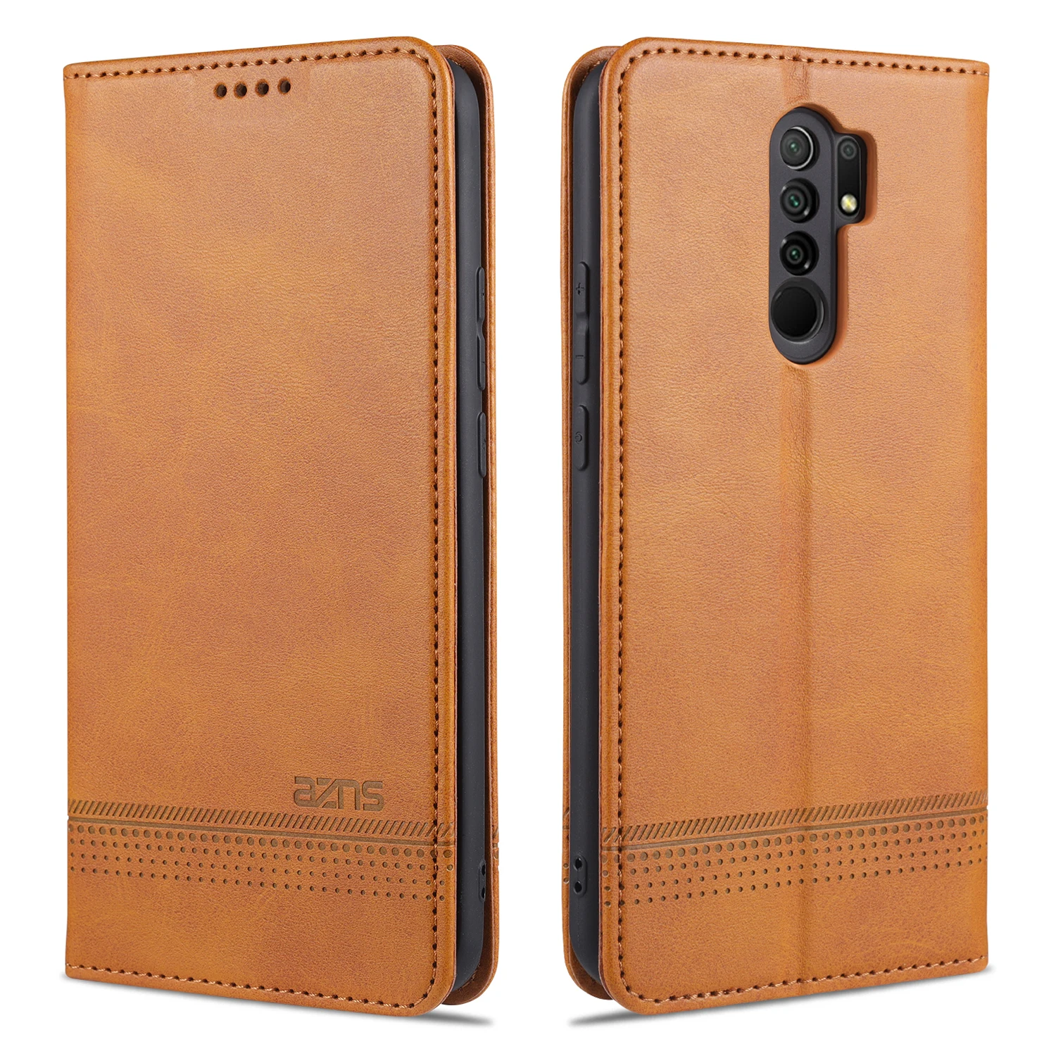 Premium AZNS Leather Wallet Flip Case - Multi-Function Phone Cover with Card Slots and Stand Feature