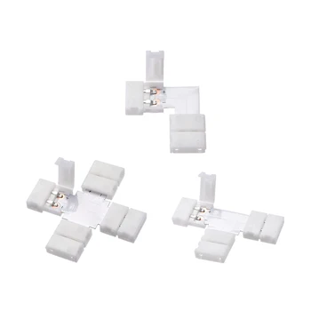 

uxcell 5/10/15/20pcs 10mm 2P L/T/X Shape LED Strip Connector for Single Color 5050 2 Conductor LED Strip Lights
