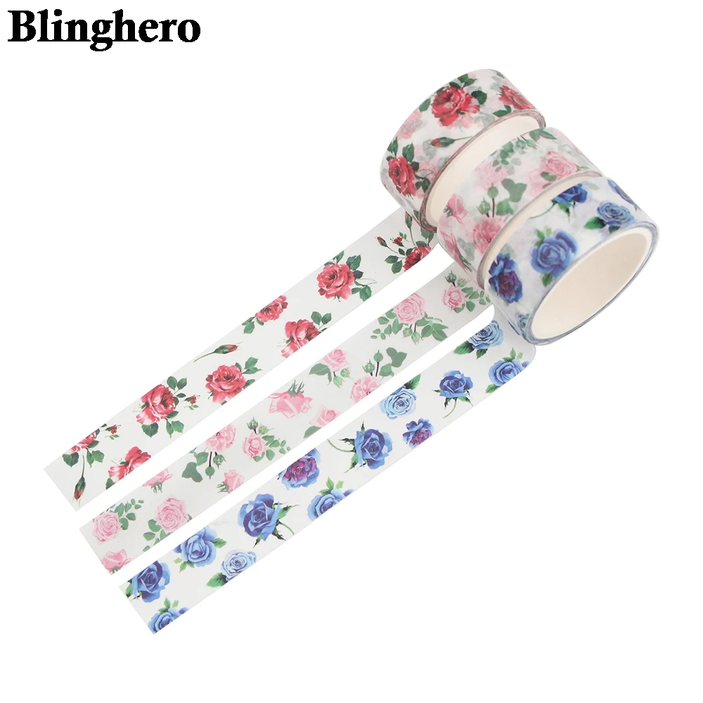 

CA1566 15mmX5m Washi Tape Cute Flower Tape Decorative Adhesive Tape Stickers Scrapbooking DIY Stationery Gift