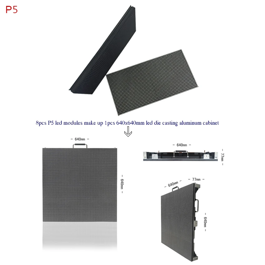 

High Quality high brightness full color led display panel P5 SMD led module 320*160mm 64x32dots for outdoor advertising
