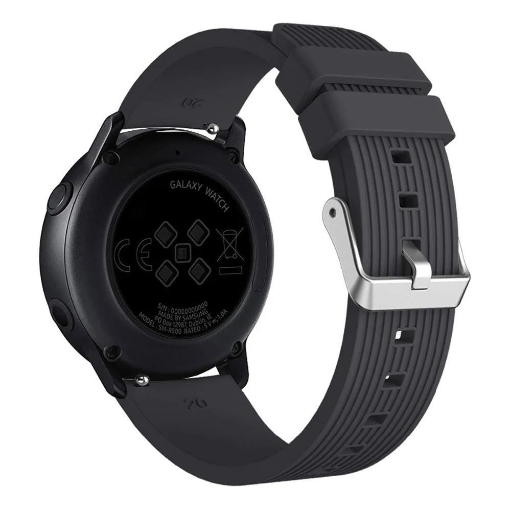 20 мм силиконовый спортивный ремешок для samsung Galaxy Watch, браслет для huawei Huami, сменный ремешок для часов