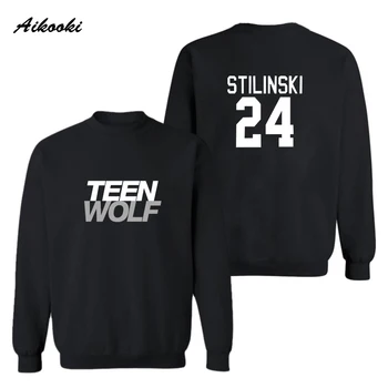 

Autumn Winter Casual Sweatshirt Hoodies White Clothes Print New Arrivals Hip Hop Fashion Teen Wolf High Collar Guard Men Women