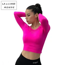 Новая модная открытая рубашка с длинным рукавом, спортивная одежда для йоги, топы Спортивные для женщин, s тренировочные Топы