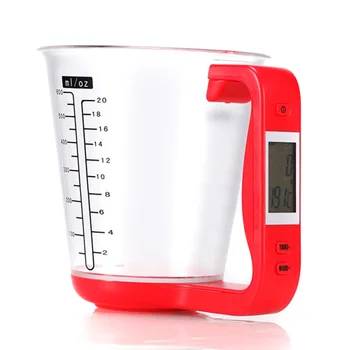 

Hostweigh Measuring Cup Kitchen Scales Digital Beaker Libra Electronic Tool Scale With LCD Display Temperature Measurement Cup