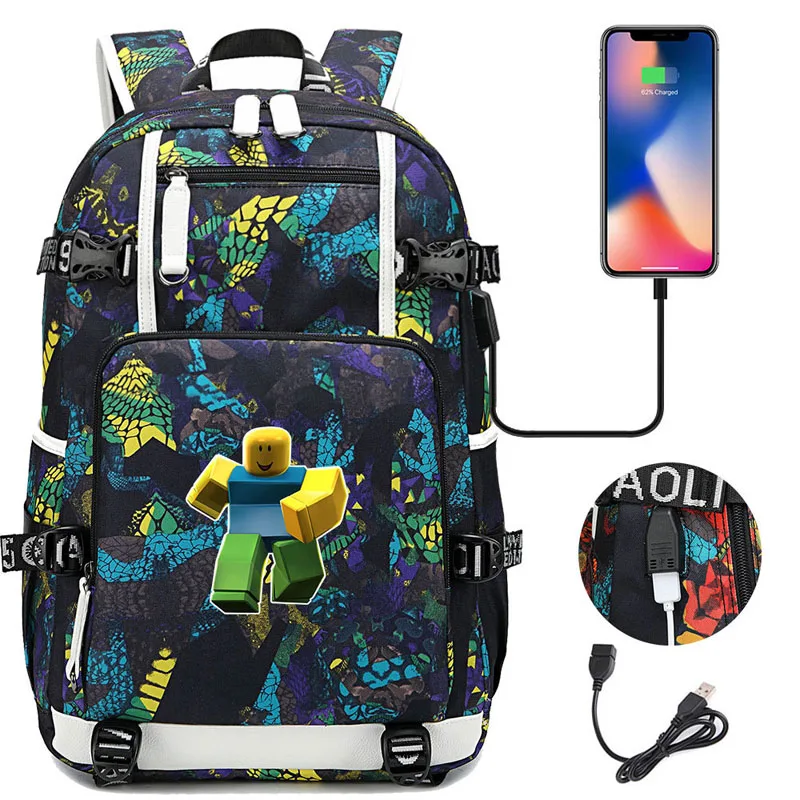 Игровой рюкзак для мальчиков и девочек, Водонепроницаемый Школьный рюкзак mochila feminina, дорожная школьная сумка, usb зарядка, сумка для ноутбука - Цвет: E