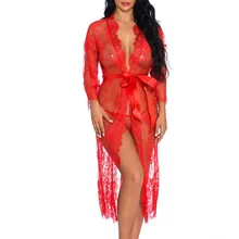 Новое Женское белье шелковые халаты женские сексуальные длинные кружевные сексуальное платье Прозрачное кимоно халат бесшовные однотонные полиэфирные атласные модные мягкие халаты