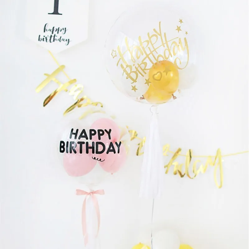Alles Gute zum Geburtstag Party Aufkleber Geburtstag 36 Zoll Paster Big Clear Transparent Ballon DIY Aufkleber für Geburtstag Party Dekorationen – Detail 3