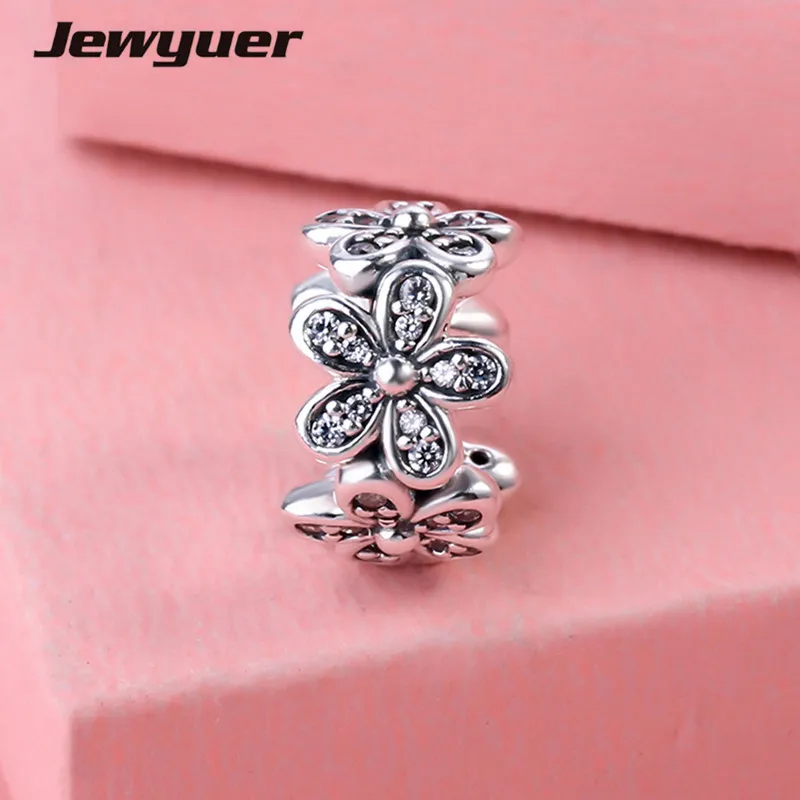Весна Dazzling Daisies цветок разделитель амулеты 925 стерлингового серебра ювелирные
