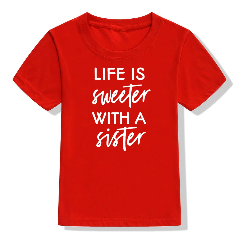 Семейная футболка с принтом «Life Is Better»/«swetter with A Brother»/«Sibling» для детей забавная футболка для маленьких мальчиков и девочек