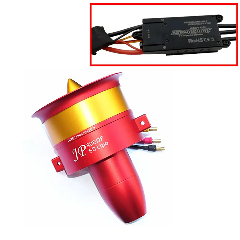 

EDF Full Metal Ducted Fan JP 90mm EDF ESC Set with three Choice Motor 4250KV 1750 Motor(6S) 4250KV 1330(8S) 4250KV 1050(12S)