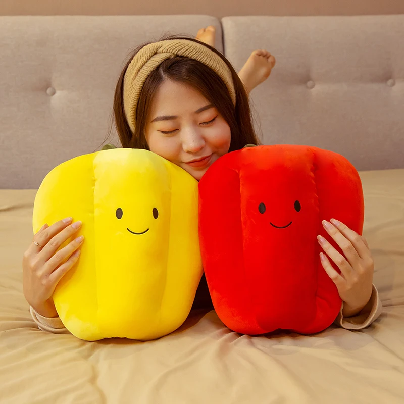 

New 23/32cm Cartoon Smile Chili Plush Toy Cute Simulation Vegetable Bell Pepper Pillow Dolls Stuffed Soft Toys For Children Gift