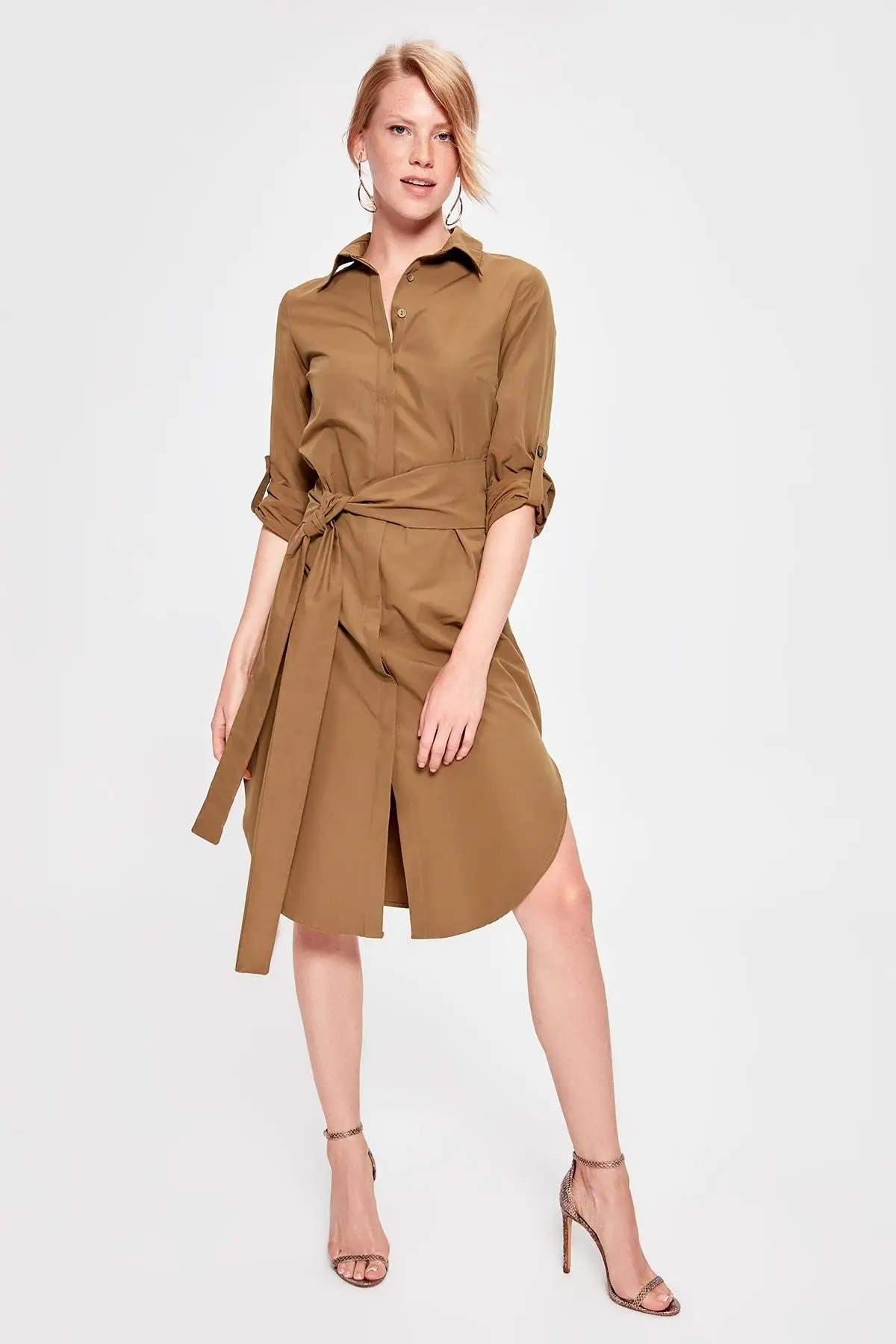 

Trendyol Khaki Belted Dress TWOAW20EL0696