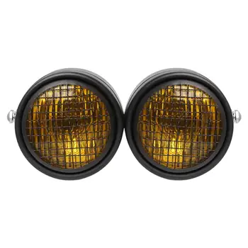 

Motorcycle Front Headlight Grill Twin Headlight Motorcycle Double Dual Lamp For Street Fighter Chopper Harley Suzuki Honda