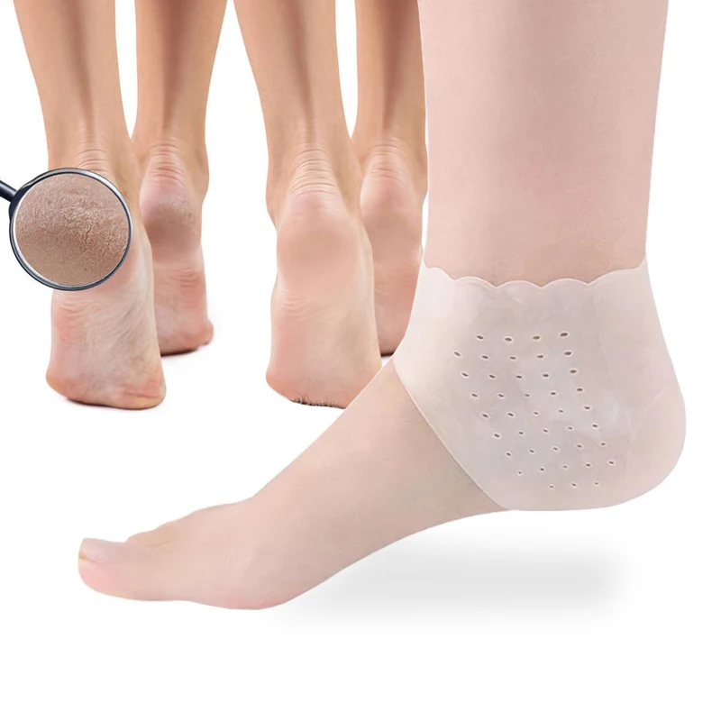 2Pcs Moisturizing Gel Heel Thin Socks Silicone Feet Care Socks with Hole Cracked Foot Skin Care Protectors Foot Care Tool