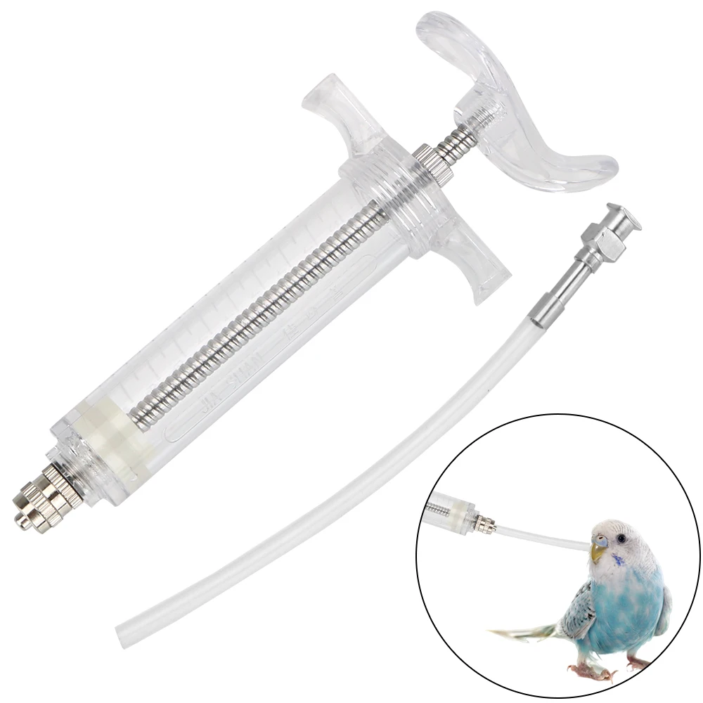 Alimentador de cría de pájaro de 20ml/50ml, alimentador manual ajustable para loros, jeringa de alimentación, suministros para aves